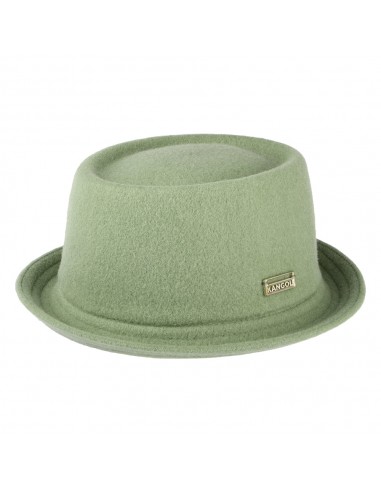 Chapeau Pork Pie en Laine Mowbray sauge KANGOL de pas cher